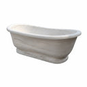 Elegant Freestanding White Marble Bathtub | Polished Finish