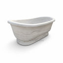 Elegant Freestanding White Marble Bathtub | Polished Finish