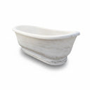 Elegant Freestanding White Marble Bathtub | Polished Finish