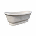 Elegant Freestanding White Marble Bathtub | Polished Finish