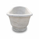 Elegant Freestanding White Marble Bathtub | Polished Finish