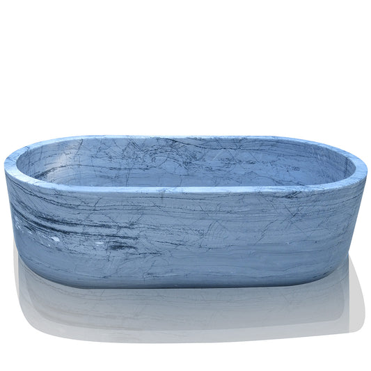 Modern Marble Bathtub light blue marble Large size for two people For Sale