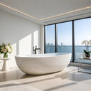 Marblebee Marble Tub Made from Rare Moonlight White Marble