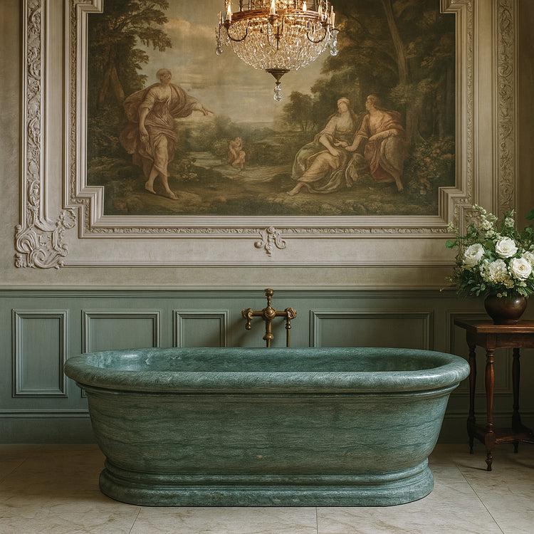Stone Freestanding Tub from Ice Green Marble