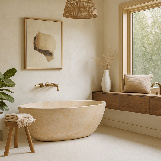 Versailles Sand Beige Marble Tub