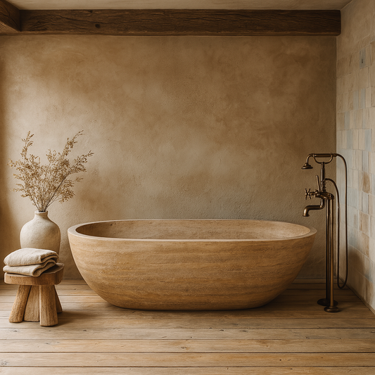 Beige Travertine Bathtub