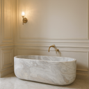 White Marble Freestandng Tub Arabescato Marble