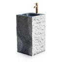 Marblebee Black Marble Modern Pedestal Sink