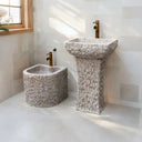 Marblebee White Granite Retro Pedestal Sink