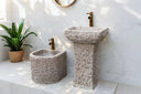 Marblebee White Granite Retro Pedestal Sink
