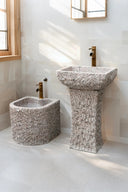 Marblebee White Granite Retro Pedestal Sink
