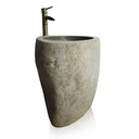 Marblebee Natural Stone Corner basin with pedestal
