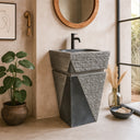 Marblebee Black Marble Petite Pedestal Sink