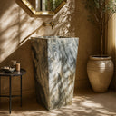 Marblebee Rectangular Matte Black Pedestal Sink