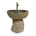 Marblebee Natural Stone pedestal basin sink