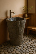 Marblebee Black Marble Pedestal Sink