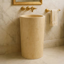 Marblebee Travertine Pedestal Sink