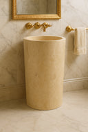 Marblebee Travertine Pedestal Sink