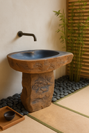 Marblebee Natural Stone Pedestal sink
