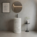 marble sink pedestal Unique Fluted  Carrara White Marble