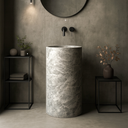 Marble Pedestal Sink made from Silva Gray Marble
