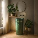 Green Marble Pedestal Sink (16.14" by 16.14" by 33.46")