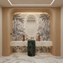 Verde Alpi Green Marble Cylindrical Pedestal | Polished Finish