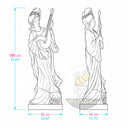 marble statue in White Marble + Sunset red - Image 11