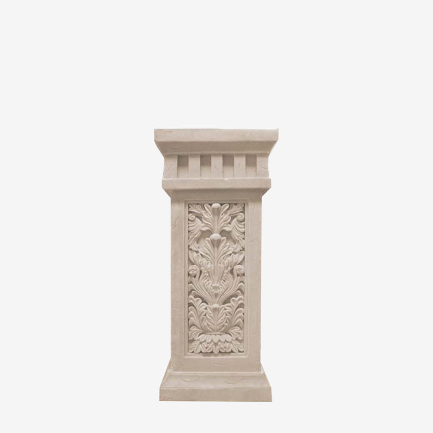 Beige marble square column