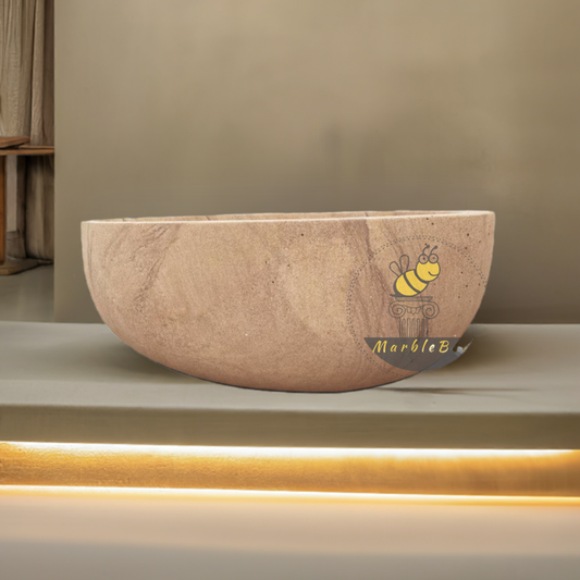 Natural Stone freestanding bath made by sandstone In stock ready to delivery