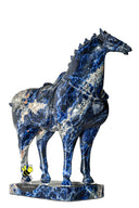 Horse sculpture in rare blue marble