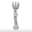 Marble Gorgeous Women statue with Lamp Post