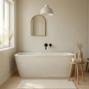 White Marble Bath with Modern Rectangular Design
