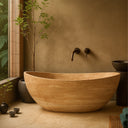 Beige Travertine Tub Slipper Tub
