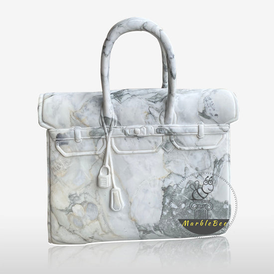 Custom Calacutta White Marble Handbag