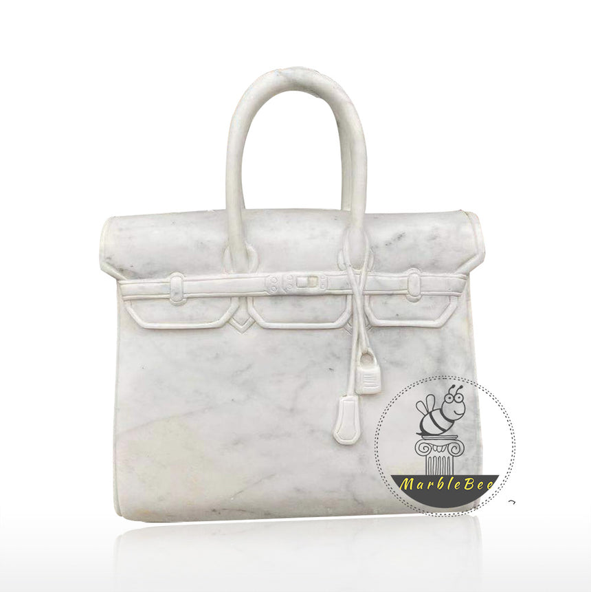 Solid White Marble Handbag For Sale
