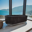 marble bathtub fluted design Black Marble