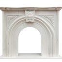 White Bianco Carrara Marble Fireplace for sale with Arch design
