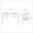 marble bath vanity in Calacatta Crema Viola - Image 11