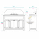 bathroom marble vanity in Calacatta Crema Viola - Image 11