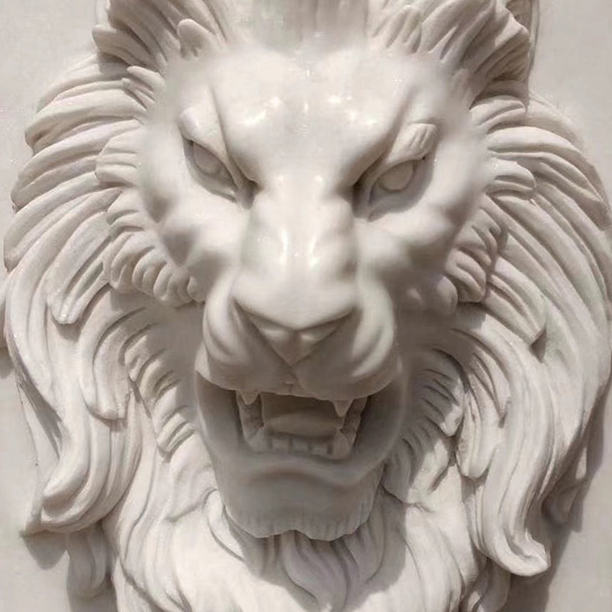 Buy marble Carving of lion head Statue