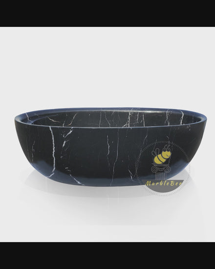 Nero Marquina marble bathtub