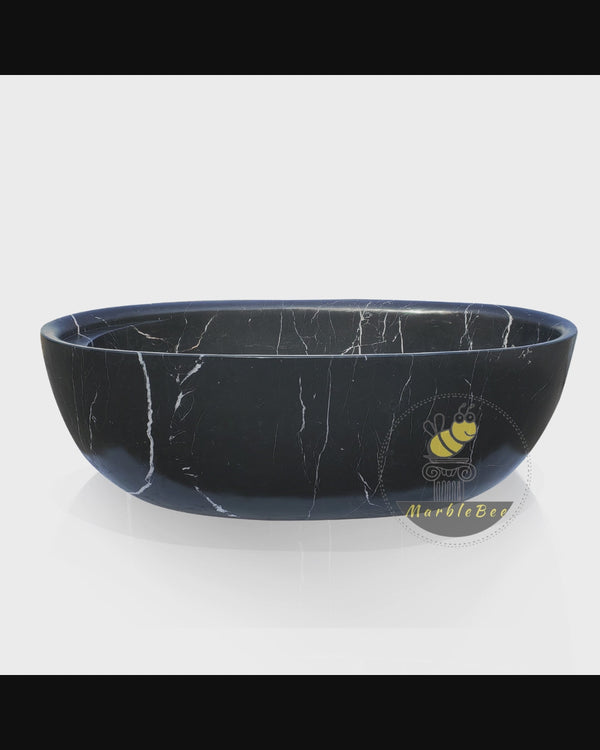 Nero Marquina marble bathtub