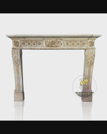 Elegant Floral Pattern Fireplace Mantel