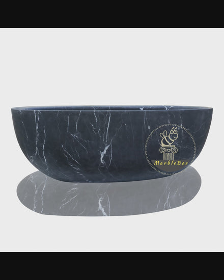 Luxury Stone Soaker Tub with Headrest