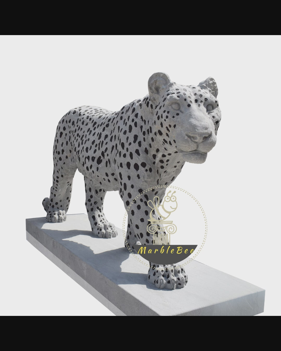 Life size large marble leopard statue