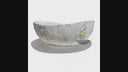 White Marble Bathtub of Calacatta Marble: Papillon Design Large Stone Tub for Two