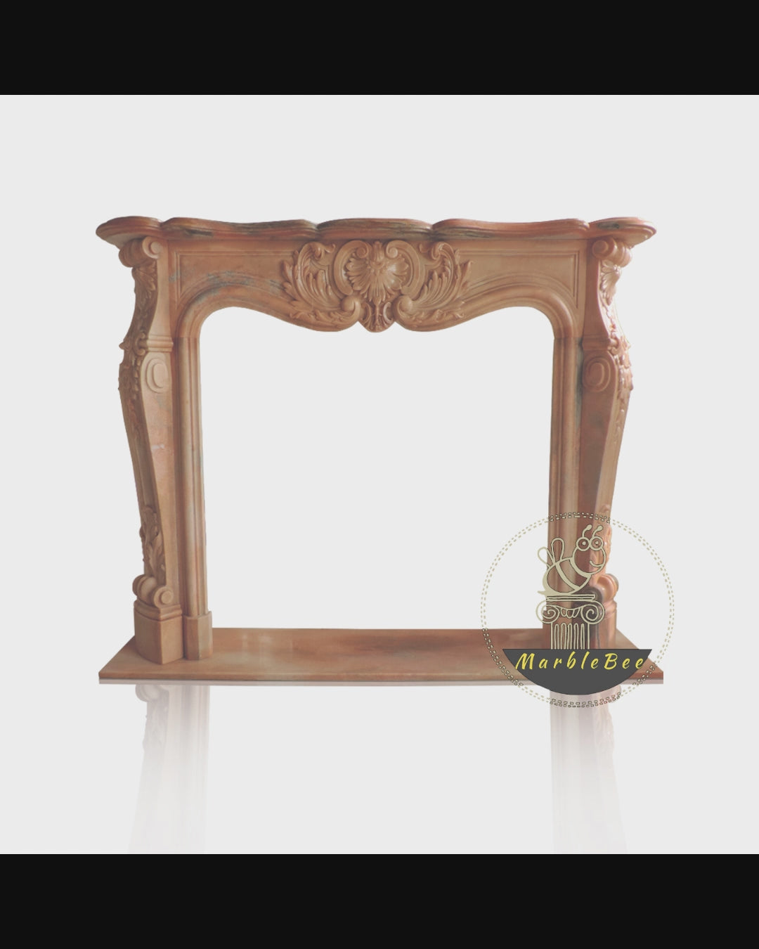 Hand-carved antique marble fireplace