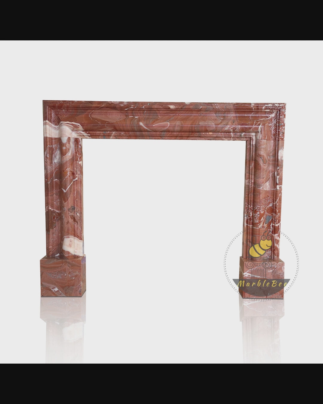 Sleek Modern Design – Bright Red Marble Fireplace Surround