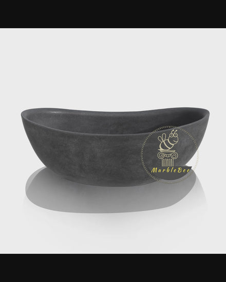 Black stone bathtub matt finish